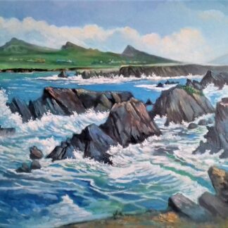 This original artwork depicts the Three Sisters, a famous landmark in Dingle, County Kerry.